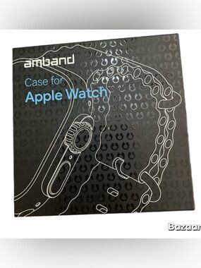 amBand for Apple Watch 46mm Metal Case Men, W1 Rugged Black & Orange